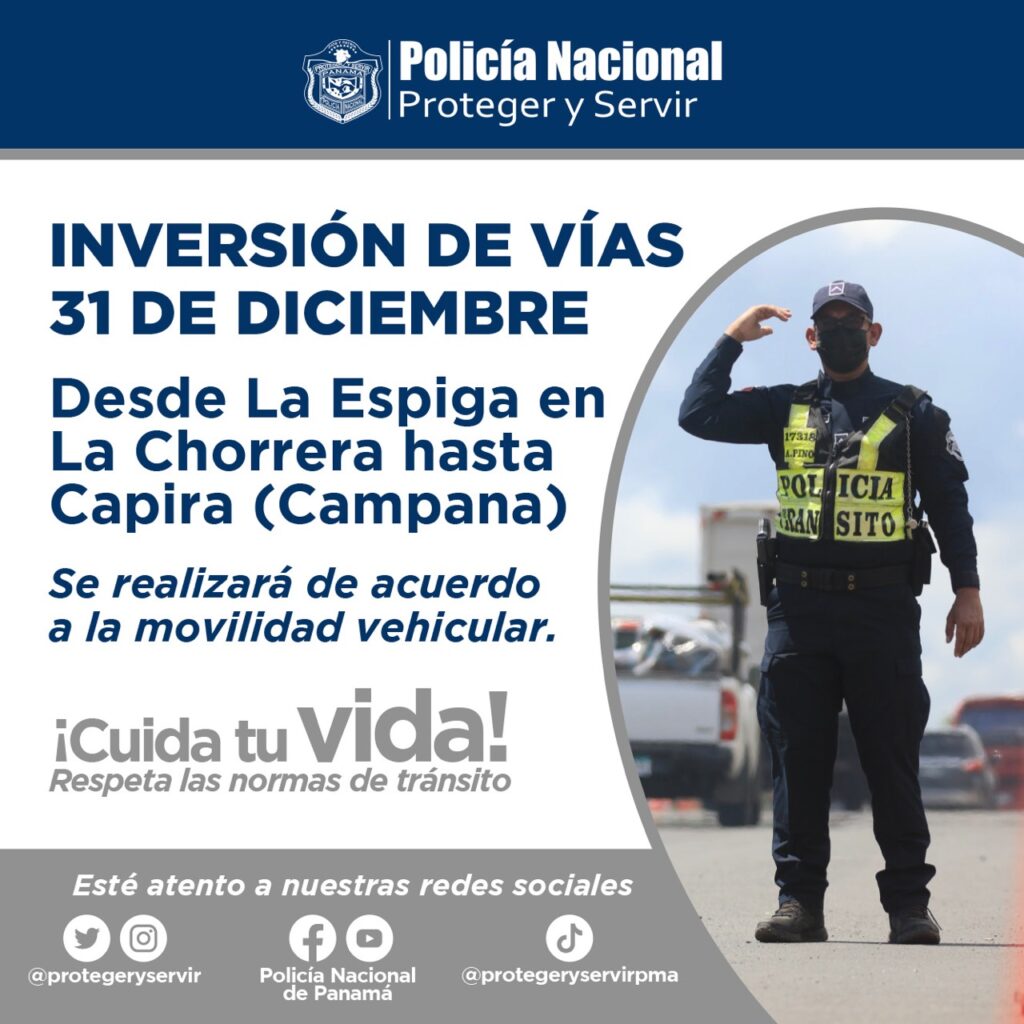<strong>OPERACIONES DE TRÁNSITO ANUNCIA INVERSIÓN DE VÍAS PARA PERIODO DE ASUETO.</strong> 2 6d143e92 87a4 4148 801f 9ebedd0ade38