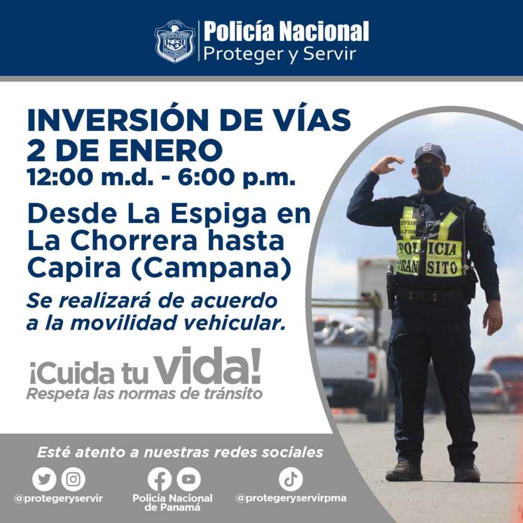 <strong>OPERACIONES DE TRÁNSITO ANUNCIA INVERSIÓN DE VÍAS PARA PERIODO DE ASUETO.</strong> 4 ed0bd121 6e8c 4a16 ba73 1886de606e78