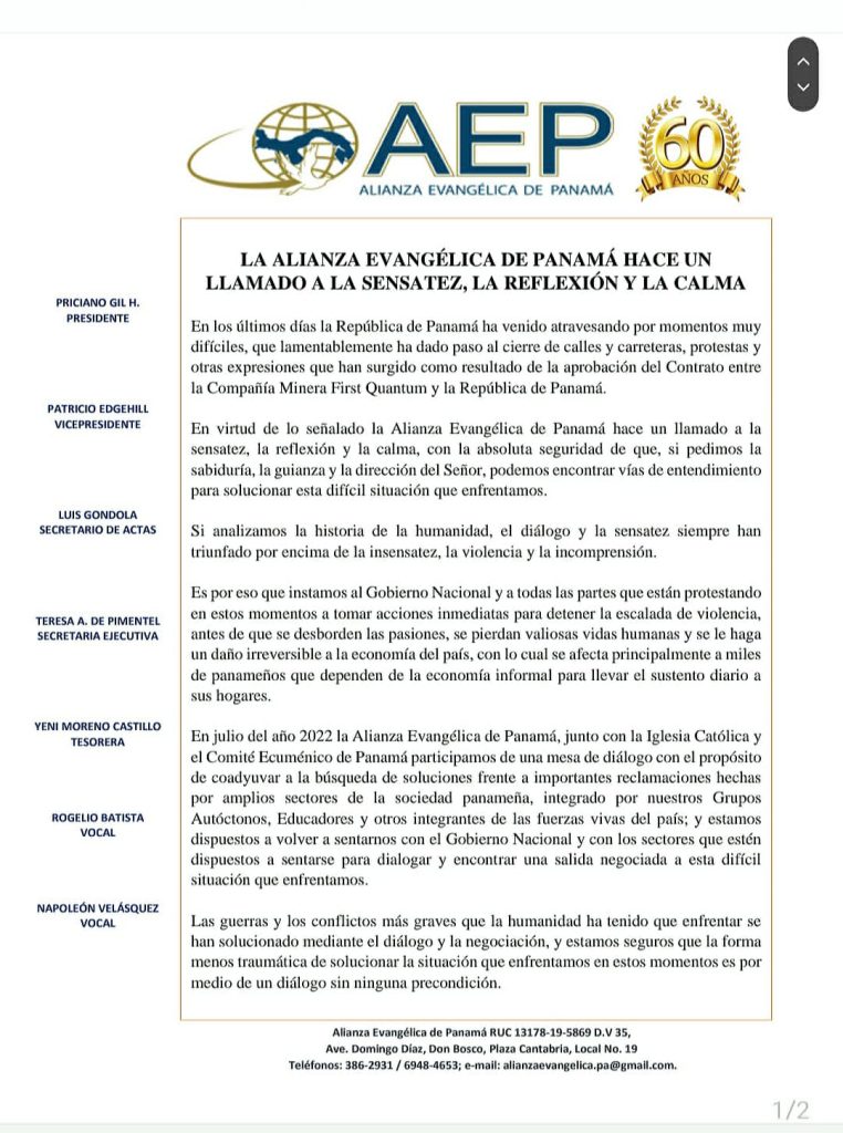 Alianza Evangélica de Panamá hace un llamado a la sensatez, reflexión y la calma 2 WhatsApp Image 2023 10 25 at 10.14.27 AM 762x1024 1