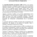 AMP MANTIENE CIERRE PREVENTIVO DE PUERTOS ESTATALES TRAS EL TERREMOTO